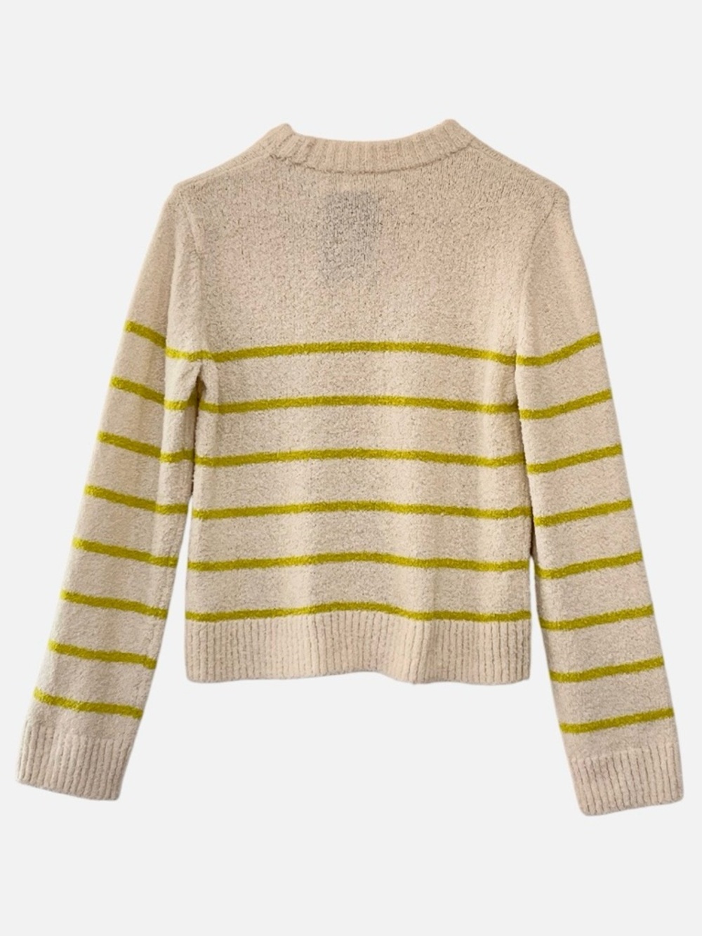 H&M Striped Slub Knit Sweater Cream Green Youth 16/18 NWT - Picture 2 of 7